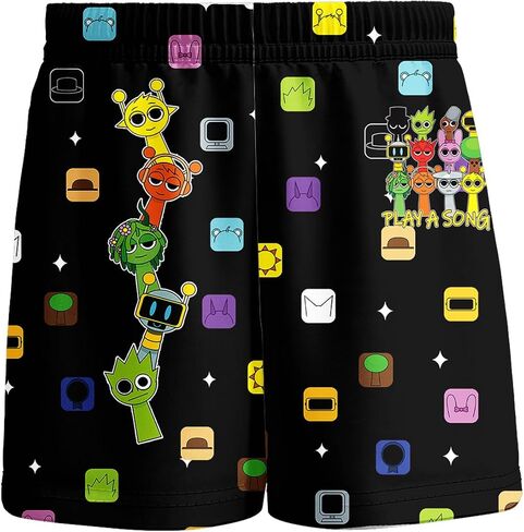 Boys Swimwear 3Pcs Sets Kids Music Game Tee Swimsuit with Swimming Cap for 5-12Y Adventure Child Clothes in Saudi Arabia