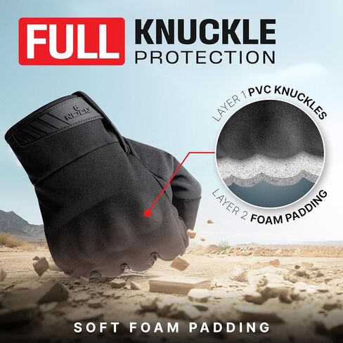 NoCry Tactical Gloves for Men with Flexible Knuckle Guards – Durable Design with Reinforced Palms and Stitching – Perfect Combat Gear with Touchscreen Compatible Fingers in Saudi Arabia