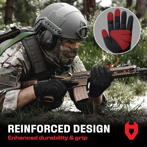NoCry Tactical Gloves for Men with Flexible Knuckle Guards – Durable Design with Reinforced Palms and Stitching – Perfect Combat Gear with Touchscreen Compatible Fingers in Saudi Arabia
