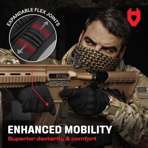 NoCry Tactical Gloves for Men with Flexible Knuckle Guards – Durable Design with Reinforced Palms and Stitching – Perfect Combat Gear with Touchscreen Compatible Fingers in Saudi Arabia