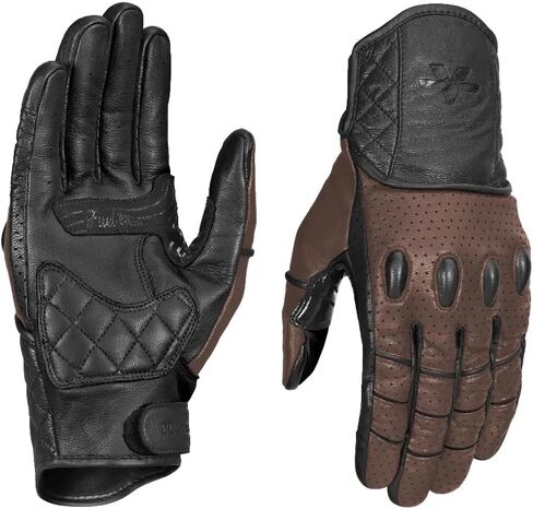 ViaTerra Fuel - Retro Classic Motorcycle Gloves | All Leather Construction I Good Grip & Tactile Feedback I Touchscreen Compatible in Kuwait