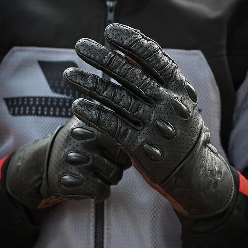 ViaTerra Fuel - Retro Classic Motorcycle Gloves | All Leather Construction I Good Grip & Tactile Feedback I Touchscreen Compatible in Kuwait