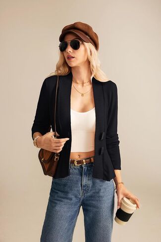 GRACE KARIN Women 2025 Button Down Lightweight Cardigan Casual Open Front Sweater Crochet Tops Knitted Coat in Saudi Arabia