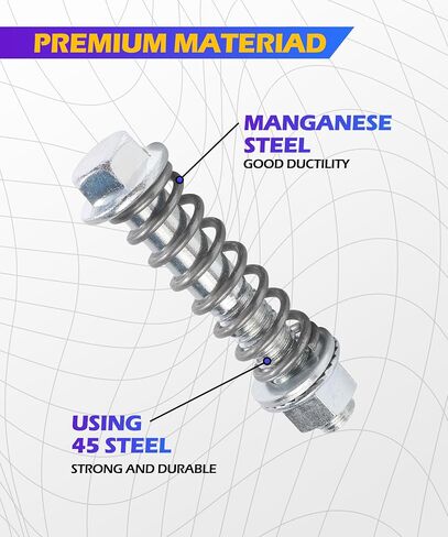 Exhaust Manifold Bolts,Car Accessories Exhaust Bolts and Nuts Kit,Auto Parts Replacement Exhaust Bolt and Spring Hardware Kit,Automobile Exhaust Parts,Fit for Most Car Exhaust Pipe (M10*1.25) in Saudi Arabia