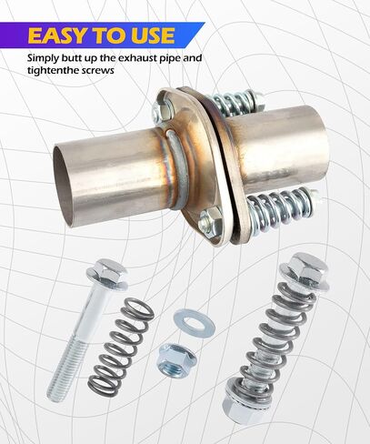Exhaust Manifold Bolts,Car Accessories Exhaust Bolts and Nuts Kit,Auto Parts Replacement Exhaust Bolt and Spring Hardware Kit,Automobile Exhaust Parts,Fit for Most Car Exhaust Pipe (M10*1.25) in Saudi Arabia