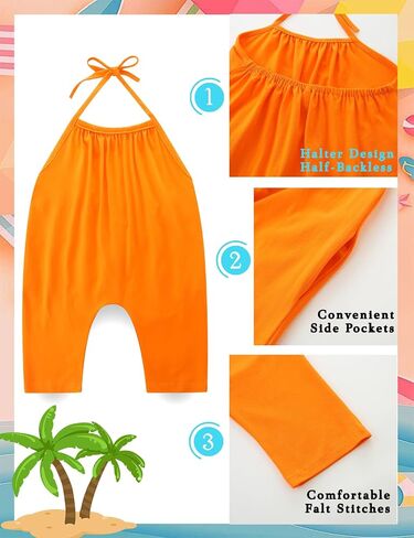 Toddler Girls Summer Clothes Backless Strap Slouch Jumpsuit Harem Halter Romper Pants 1T~5T in Kuwait