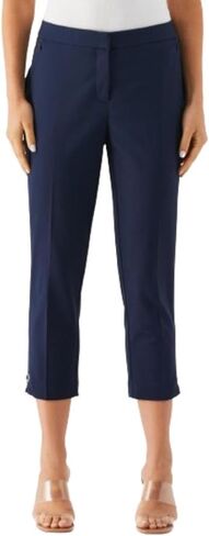 Rafaella Women's 24 "Satin Twill Capri مع الحلقات ، النسيج الممتد ، حزام مرن ، سراويل ملعقة in Kuwait