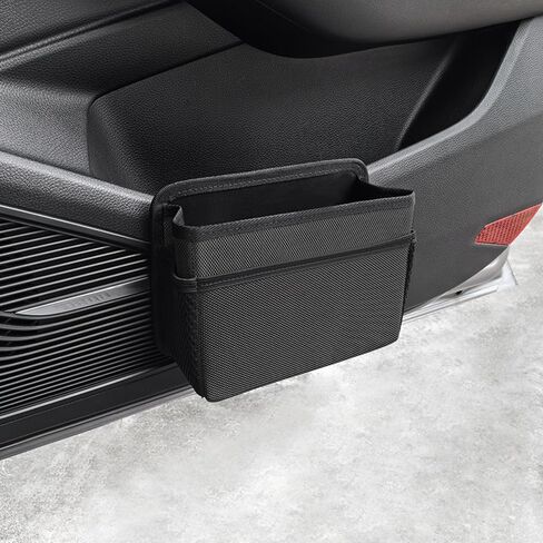Car Trash Can, Foldable Multifunctional Hanging Storage Box Trash Can with a Roll of Garbage Bag, Multi Pocket Design Suitable for Car, Home, and Office Car Trash Cans (black) in Kuwait