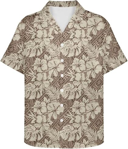 Mens Hawaiian Shirts Tropical Shirt Beach Vacation Outfits Short Sleeve 2XS-7XL in Saudi Arabia