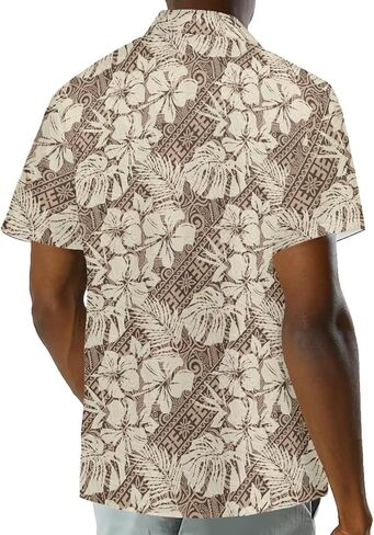 Mens Hawaiian Shirts Tropical Shirt Beach Vacation Outfits Short Sleeve 2XS-7XL in Saudi Arabia