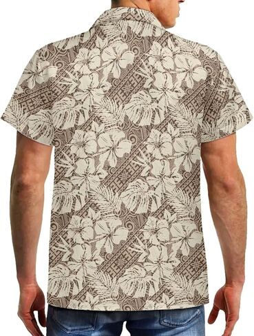 Mens Hawaiian Shirts Tropical Shirt Beach Vacation Outfits Short Sleeve 2XS-7XL in Saudi Arabia