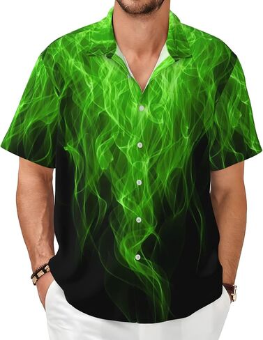 Shirts for Men, Button Up Shirts Short Sleeves, Casual Graphic Shirt, Stylish Summer Beach Shirt in Saudi Arabia