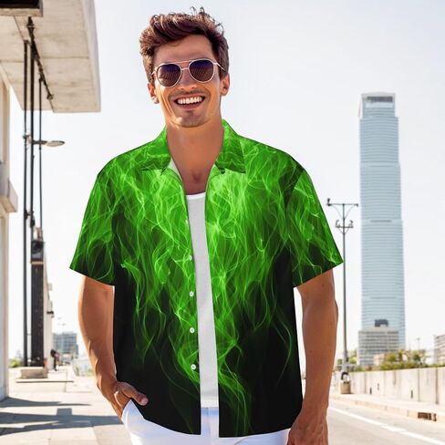 Shirts for Men, Button Up Shirts Short Sleeves, Casual Graphic Shirt, Stylish Summer Beach Shirt in Saudi Arabia