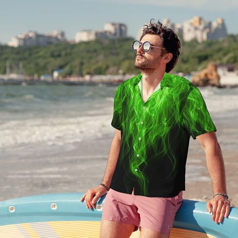 Shirts for Men, Button Up Shirts Short Sleeves, Casual Graphic Shirt, Stylish Summer Beach Shirt in Saudi Arabia