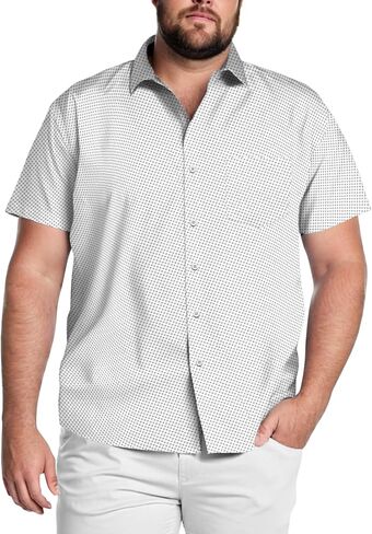 COOFANDY Big & Tall Dress Shirts for Men Short Sleeve Button Down Casual Shirts in Kuwait