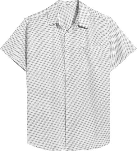 COOFANDY Big & Tall Dress Shirts for Men Short Sleeve Button Down Casual Shirts in Kuwait