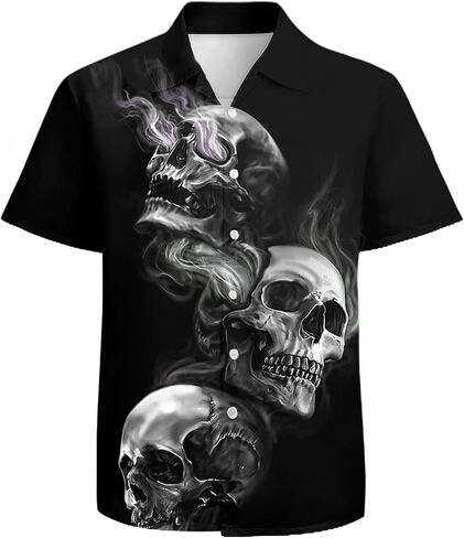 Mens Funny Hawaiian Shirts 3D Graphic Button Down Short Sleeve Tropical Holiday Beach Aloha Shirt in Saudi Arabia