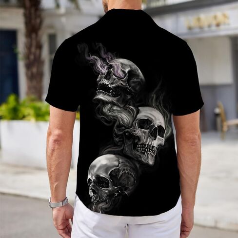 Mens Funny Hawaiian Shirts 3D Graphic Button Down Short Sleeve Tropical Holiday Beach Aloha Shirt in Saudi Arabia
