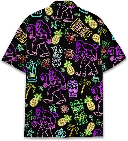 Mens Hawaiian Shirt, Tropical Raccoon Hawaiian Shirt Casual Button Down Holiday Beach Summer Short Sleeve Shirt in Saudi Arabia