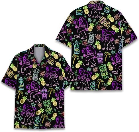 Mens Hawaiian Shirt, Tropical Raccoon Hawaiian Shirt Casual Button Down Holiday Beach Summer Short Sleeve Shirt in Saudi Arabia
