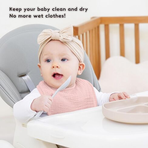 Susurration Muslin Baby Drool Bibs 6Pack Soft Square Adjustable Baby Bandana Bibs for Unisex Girls & Boys in Saudi Arabia