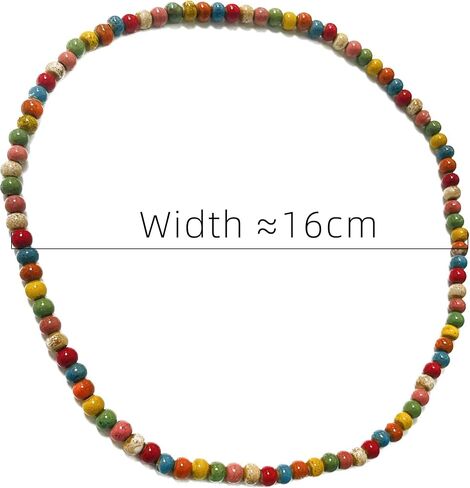 Native American Bracelet for Women Cute Colorful Ceramic Accessories Wrap 3 Row Wide Layered Stackable Beaded Stretch Vintage Funky Jewelry Bohemian Hippie Sweater Necklace for Ladies in Saudi Arabia