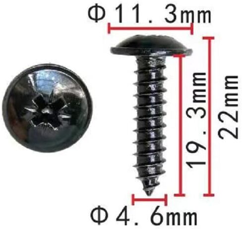 OAUTOO 20PCS M4.6-1.6 × 19 مم من العجلات الأمامية القوس المسمار CYP100800 ل LAND ROVER Discovery 3 2005-2009 ، Discovery 4 2010-2016. in Kuwait