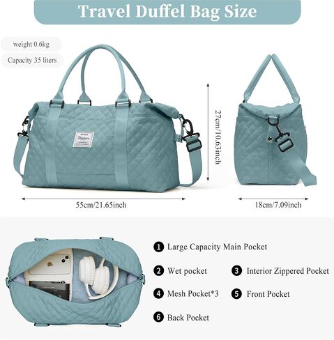 Travel Bag for Women, Overnight Duffel Weekender Bag with Toiletry Bag,Gym Bag with Wet Pocket,Personal Item Carry On Bag in Saudi Arabia