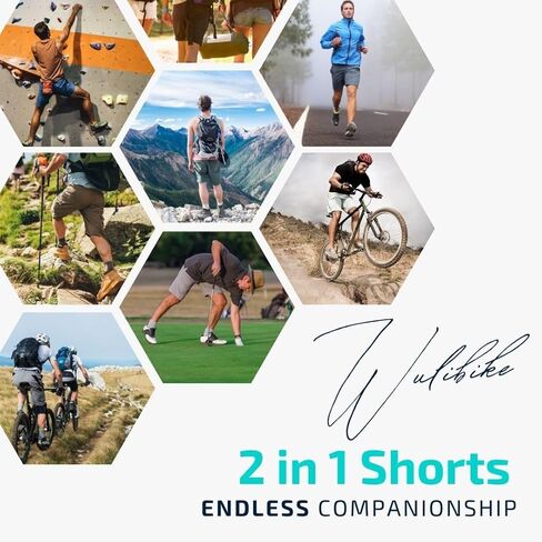 Wulibike Mountain Bike Shorts for Men,4D Padded Loose-fit Removable Underwear,Cycling Biking Shorts Mens with Zipper Pocket in Kuwait