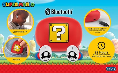 eKids Pokemon Pikachu Wireless Earbuds with Microphone, Bluetooth Earbuds with Charging Case for Ear Buds, Designed for School, Home, or Travel in Kuwait