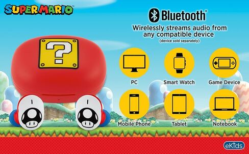 eKids Pokemon Pikachu Wireless Earbuds with Microphone, Bluetooth Earbuds with Charging Case for Ear Buds, Designed for School, Home, or Travel in Kuwait