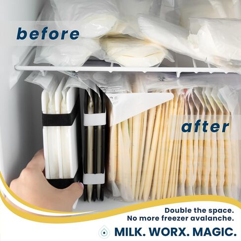 Freeze It Flat Breast Milk Storage Bag Freezer Organizer - Space-Saving Freezer System for Breastmilk Storage Bags - Breast Pump Accessories - Breast Milk Freezer Organizer Made in The USA in Saudi Arabia