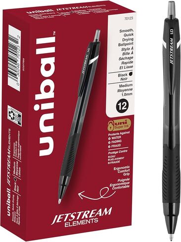 مجموعة 5 قطع من Uniball Jetstream Elements، أسود متوسط ​​1.0 مم، أفضل قلم Wirecutter، أقلام حبر جاف، أقلام حبر جاف | اللوازم المكتبية، قلم حبر جاف، أقلام ملونة، نقطة رفيعة، أقلام كتابة سلسة in Saudi Arabia
