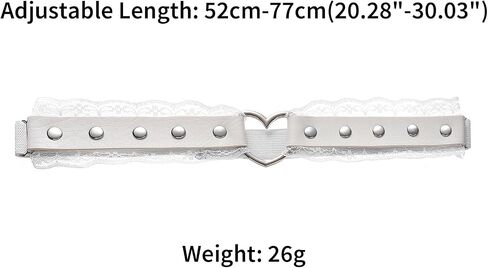 FM FM42 Plus Size 20.28 "-30.03" PU Multicolor PU محاكاة مسامير جلدية الحب حلقة القلب مرنة ، حزمة من 2 كم. in Saudi Arabia