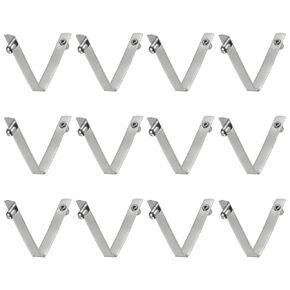 HARFINGTON 12pcs Double Button Kayak Paddle Snap Spring Clip 50x6.3mm 65Mn Spring Steel V-Shaped Solid Lift Telescopic Locking Tube Pole Clips for Tent Umbrella Camping