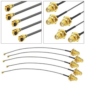 Superbat U.fl/IPEX MHF4 Cable Mini PCI to SMA Bulkhead Coaxial Cable 12inch for M.2 NGFF Interface Wireless Routers Mini PCIe Cards Network Extension Pigtail PCI WiFi Repeater 2-Pack
