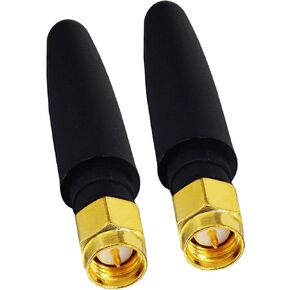 BOOBRIE 2 Packs Small Mini Dual Band WiFi 2dBi 2.4GHz 5GHz 5.8GHz MIMO RP-SMA Bluetooth Antennae for PC Computer Network Card FPV WiFi Bluetooth USB Adapter