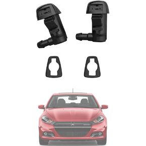 68081370AB Premium Wiper Washer Nozzles Fit for Dodge Dart 2013-2016 | Chrysler 200 (2015-2017), Windshield Washer Fluid Jet Nozzle | Easy to Install | 2 Pack, Ref 68260029AA, 58147