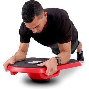 لوحة GoSports Fitness Core Hub Plank مع دمج الهاتف الذكي لتمارين الجسم بالكامل - أزرق أو أحمر
