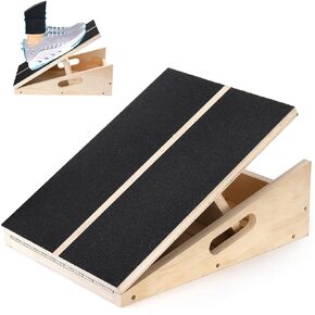 Yarlung Slant Board for Calf Stretch, Adjustable Incline Board 5 Angles Portable Wooden Stretch Board for Knees Ankle Leg Heel, 16x12 Inches