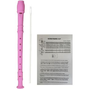 Soprano Recorder 8 Hole Classic German Style Descant Flute Musical Instruments + Cleaning Rod + Instruction for Beginners School Graduation Gift (Blue)