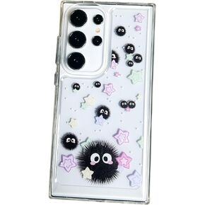 for Samsung Galaxy S24 Ultra, Soot Sprite Star Floral Soft Clear Phone Case for Samsung Galaxy Galaxy S24 Ultra 2024, Cartoon Case for Girls Women - Soot Sprite