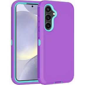 for Samsung Galaxy S24 Case, with Built in Screen Protector Heavy Duty Drop Protection, Full Body Rugged Shockproof Dust Proof Protective Phone Cover for Samsung Galaxy S24 (Gray/White)
