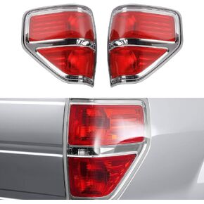 Dasbecan Silver Pair Rear Tail Lights Brake Lamps Assembly Compatible with 2009-2014 Ford F150 SVT Replaces# FO2818148 FO2819148 FO2818150 BL3Z13405AA BL3Z13405B BL3Z13404B BL3Z13405AA