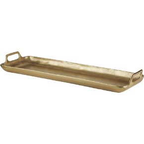 Signature Design by Ashley Posy Decorative Metal Serving Tray, Gold Finish