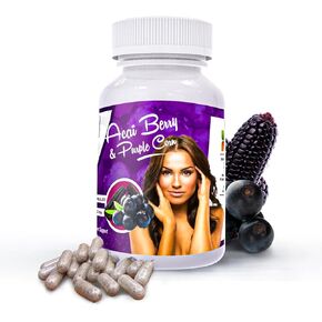 Acai with Purple Corn Capsules l 1000mg per Serving High Antioxidant Source Pills l Inmune Support Superfood l (100 Count)