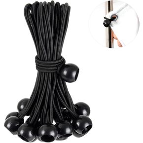 Tarp Bungee Cords with Balls 4 Inch,30 PCS Tent Bungee Balls Cords Heavy Duty Canopy Tarp Tie Down Cords for Canopy,Camping,Shelter,Gazebo,Projector Screen,Tent Poles with UV Resistant