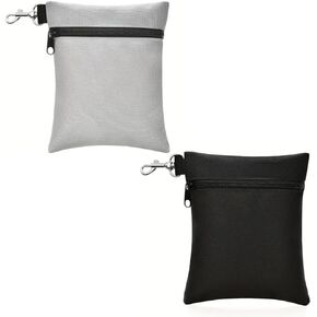 Golf Tee Pouch | Pack of 2 Golf Tee Bag | 5.24 X 6.42 Inch Zipper Golf Accessory Bag with Clip | Golf Bag Accessories for Men Women Golf Gift
