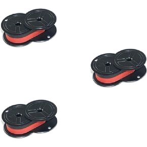 CircuitOffice Package of Three, Compatible Nukote BR80C, BRM233, Porelon 11210 (POR11210), Porelon 11216 (POR11216) Twin Spool Black and Red Calculator Ribbons for Sharp El 1630, El 1197, El 1197 PIII