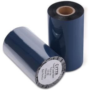 Thermal Transfer Ribbon - Premium Resin-Enhanced Wax - 4.33" x 984" (110mmx300mm) 1 Inch core Ink Outside Compatible for Zebra Datamax Sato TT Printers (1 Roll)